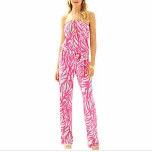 Lilly Pulitzer Strapless Belted Jumpsuit
